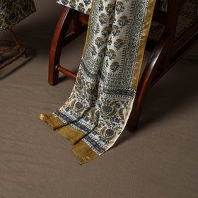 Chanderi Silk Sanganeri Hand Block Print Unstitched Dress Material: Kurta, Bottom with Dupatta 02