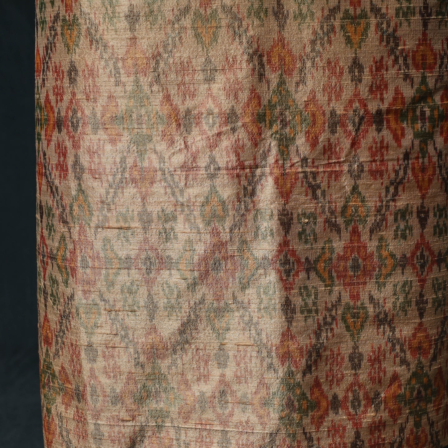 Pochampally Ikat Handwoven Pure Silk 2pc Unstitched Dress Material Kurta Set 11