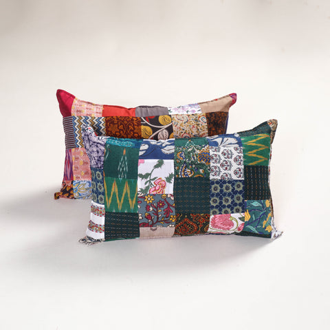 Multicolor - Handcrafted Patchwork Pillow Covers (Set of 2) 41