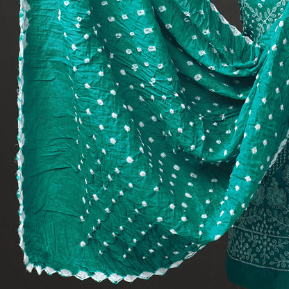 3pc Kutch Bandhani Tie-Dye Satin Cotton Suit Material Set 229