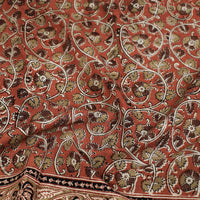 Orange - Pedana Kalamkari Block Printed Natural Dyed Cotton Scarf 94