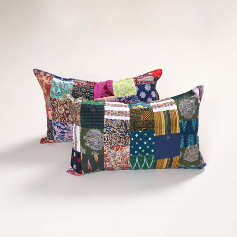 Multicolor - Handcrafted Patchwork Pillow Covers (Set of 2) 42