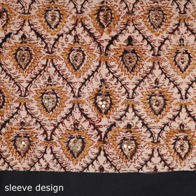 Buy Kalamkari Block Printed Sequin Work Cotton Kurta Material Online at itokri.com