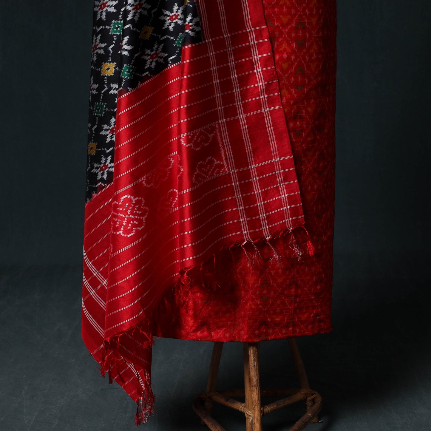 Pochampally Ikat Handwoven Pure Silk 2pc Unstitched Dress Material Kurta Set 13