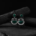 Green - saanjh bela camel oxidised earrings - handcrafted
