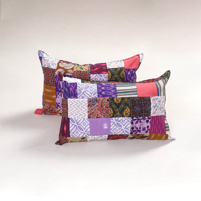 Handcrafted Patchwork Pillow Covers (Set of 2) 44