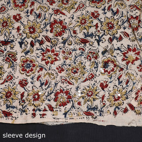 Buy Kalamkari Block Printed Sequin Work Cotton Kurta Material Online at itokri.com