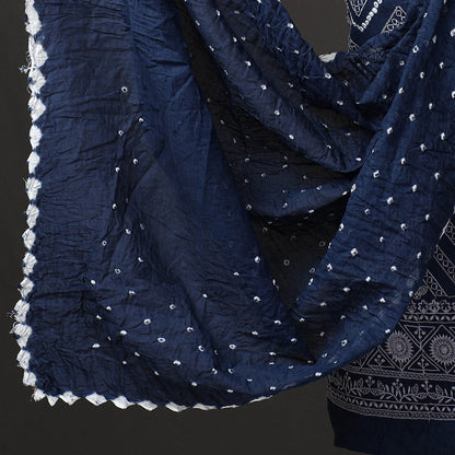 3pc Kutch Bandhani Tie-Dye Satin Cotton Suit Material Set 233