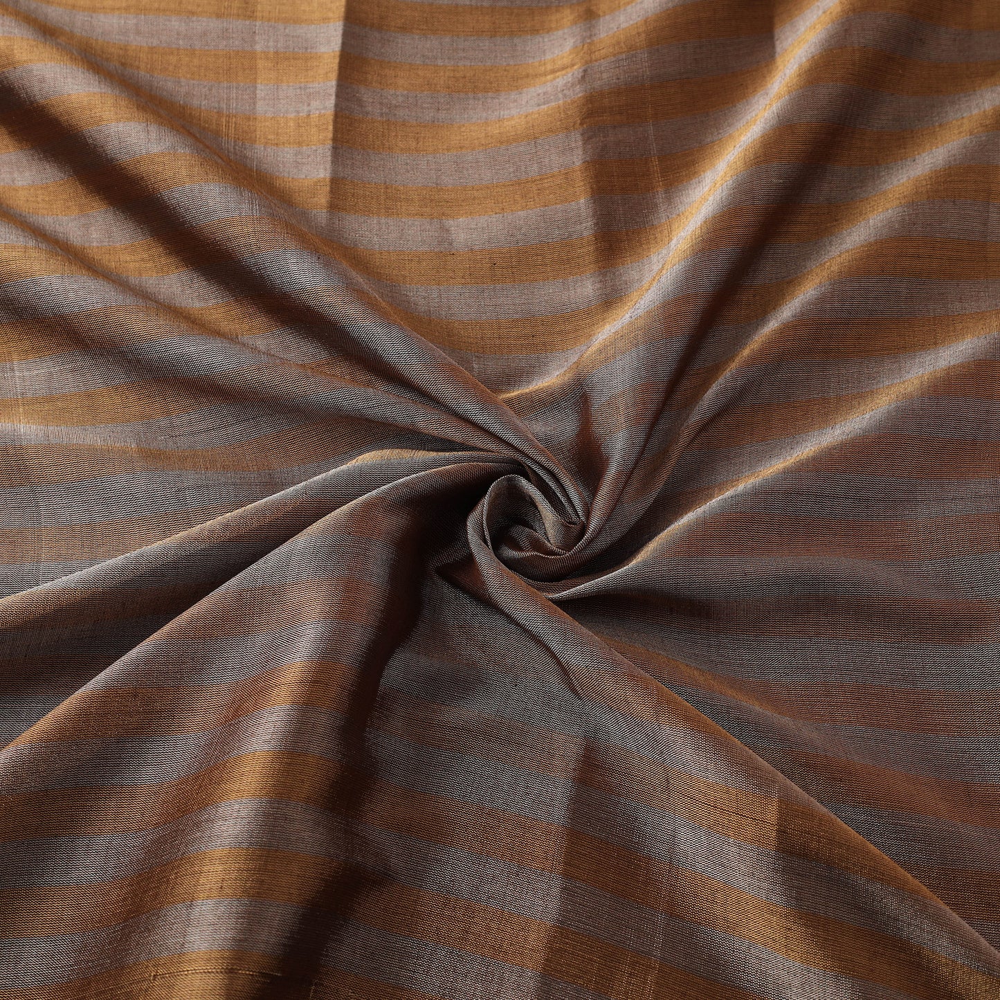 Handloom Full Tissue Silver Zari Stripes Chanderi Silk Fabric 18