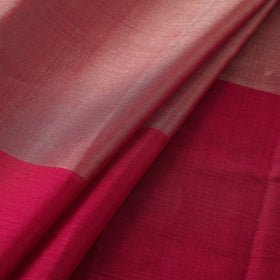 Handloom Full Tissue Silver Zari Stripes Chanderi Silk Fabric 19