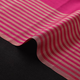 Handloom Full Tissue Silver Zari Stripes Chanderi Silk Fabric 19