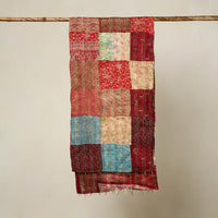 Multicolor - Reversible Patchwork Silk Bengal Kantha Stitch Stole 166