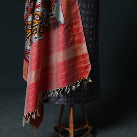 Pochampally Ikat Handwoven Pure Silk 2pc Unstitched Dress Material Kurta Set 17