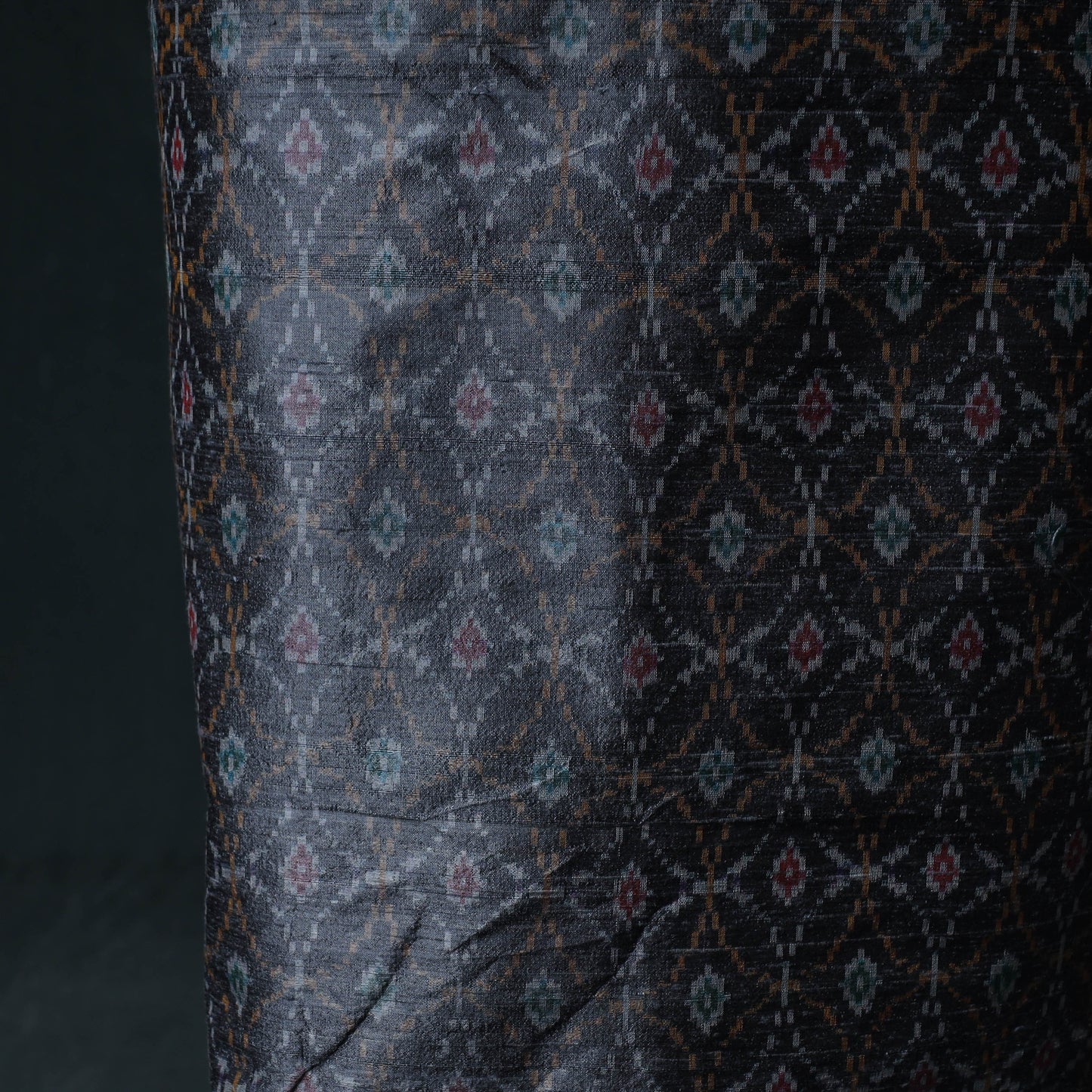 Pochampally Ikat Handwoven Pure Silk 2pc Unstitched Dress Material Kurta Set 17