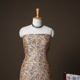 Chanderi Silk Sanganeri Hand Block Print Unstitched Dress Material: Kurta, Bottom with Dupatta 07