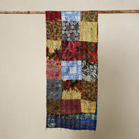 Multicolor - Reversible Patchwork Silk Bengal Kantha Stitch Stole 160