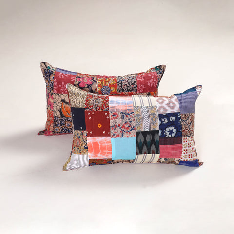 Multicolor - Handcrafted Patchwork Pillow Covers (Set of 2) 48