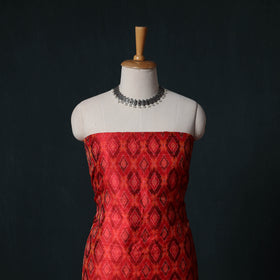 Pochampally Ikat Handwoven Pure Silk 2pc Unstitched Dress Material Kurta Set 18