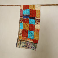 Multicolor - Reversible Patchwork Silk Bengal Kantha Stitch Stole 159