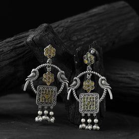 Yellow - saanjh bela twin mayuri oxidised earrings