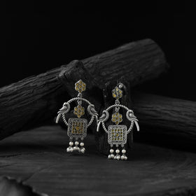 Yellow - saanjh bela twin mayuri oxidised earrings
