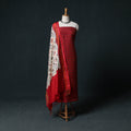 Pochampally Ikat Handwoven Pure Silk 2pc Unstitched Dress Material Kurta Set 19