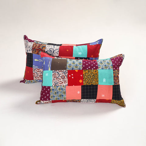 Multicolor - Handcrafted Patchwork Pillow Covers (Set of 2) 49