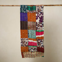 Multicolor - Reversible Patchwork Silk Bengal Kantha Stitch Stole 152