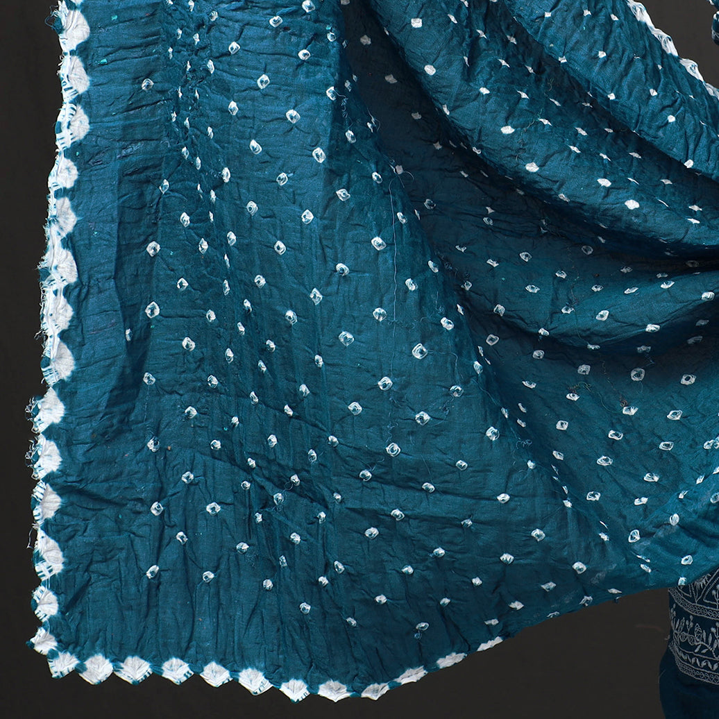 3pc Kutch Bandhani Tie-Dye Satin Cotton Suit Material Set 238