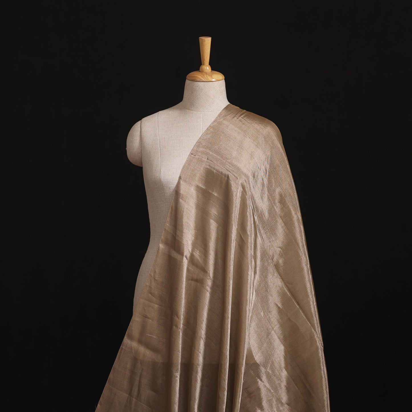 Handloom Full Tissue Silver Zari Chanderi Silk Fabric 13