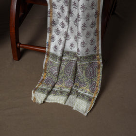Chanderi Silk Sanganeri Hand Block Print Unstitched Dress Material: Kurta, Bottom with Dupatta 10