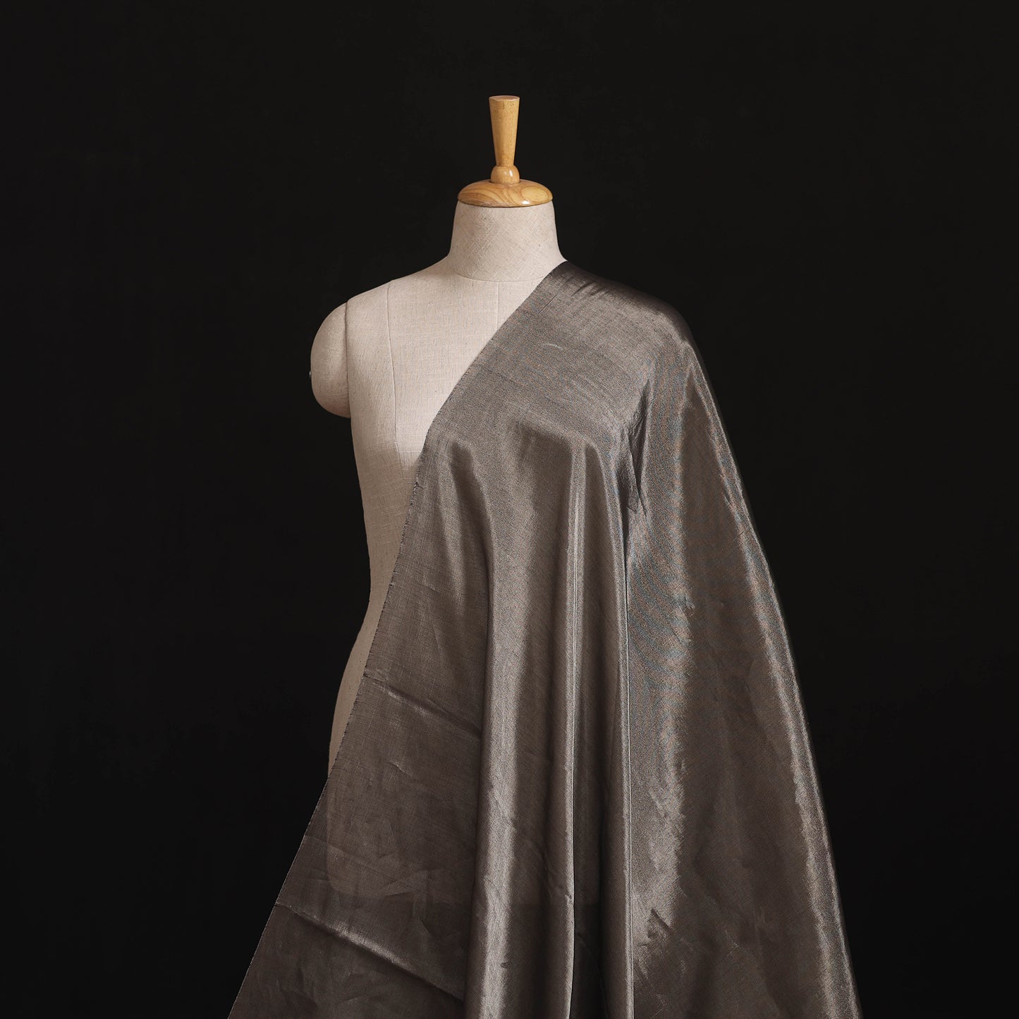 Handloom Full Tissue Silver Zari Chanderi Silk Fabric 12