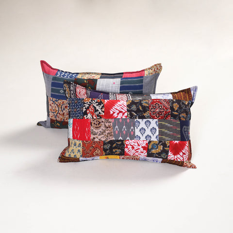 Multicolor - Handcrafted Patchwork Pillow Covers (Set of 2) 52