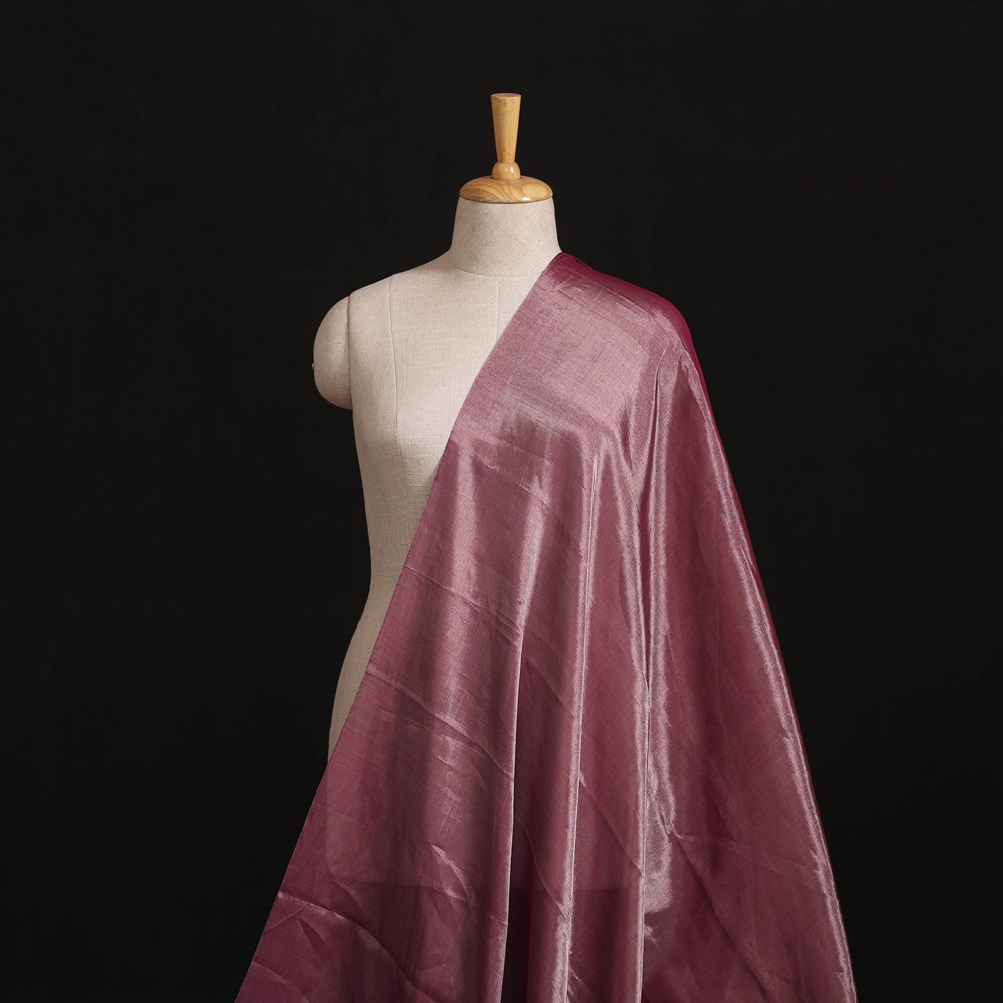 Handloom Full Tissue Silver Zari Chanderi Silk Fabric 11