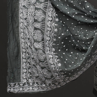 3pc Kutch Bandhani Tie-Dye Satin Cotton Suit Material Set 242