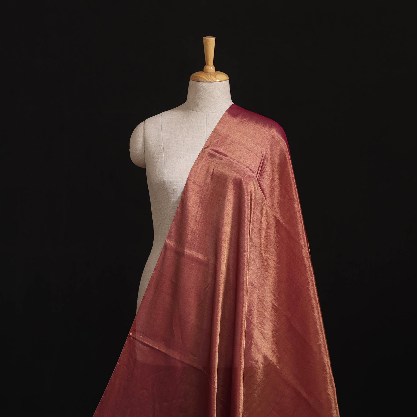 Handloom Full Tissue Silver Zari Chanderi Silk Fabric 08