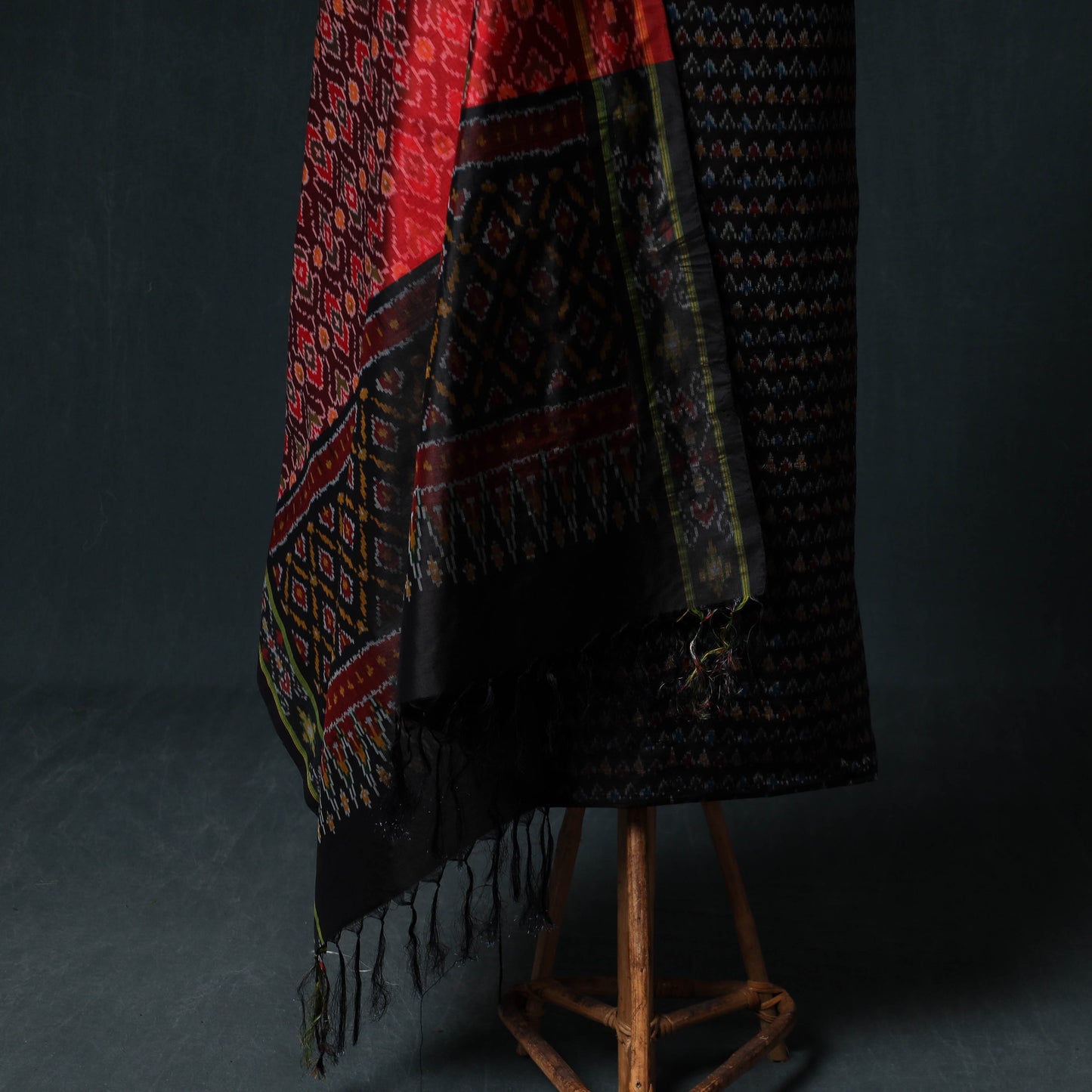 Pochampally Ikat Handwoven Pure Silk 2pc Unstitched Dress Material Kurta Set 23