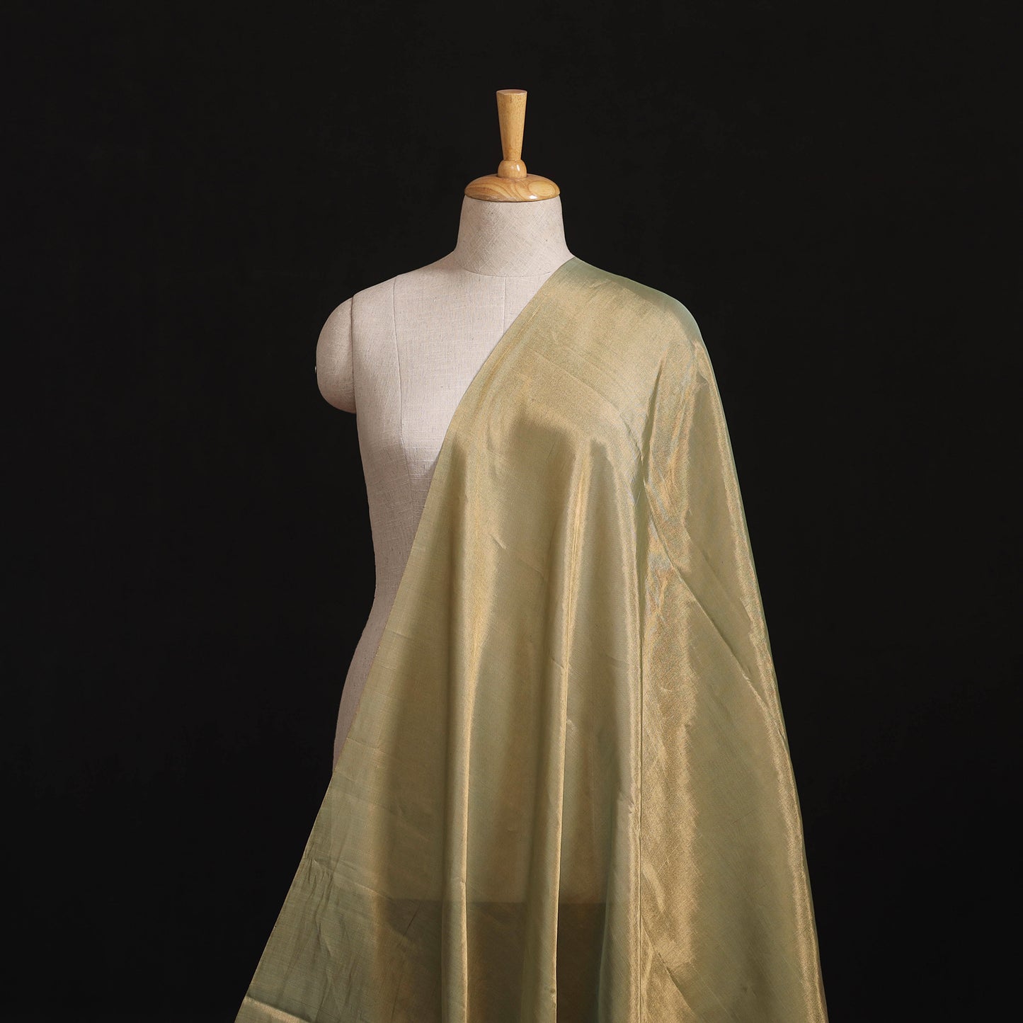 Handloom Full Tissue Gold Zari Double Tone Chanderi Silk Fabric 01
