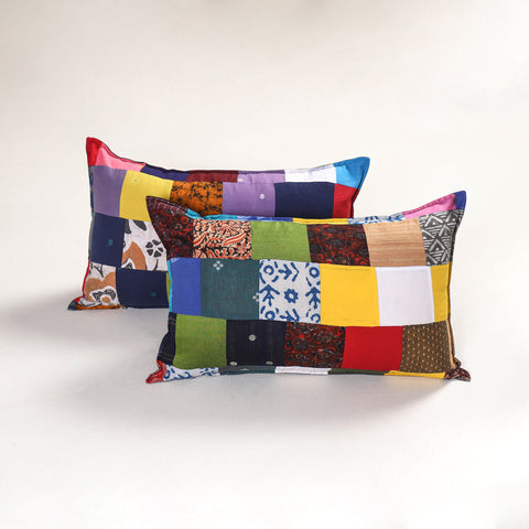 Multicolor - Handcrafted Patchwork Pillow Covers (Set of 2) 53