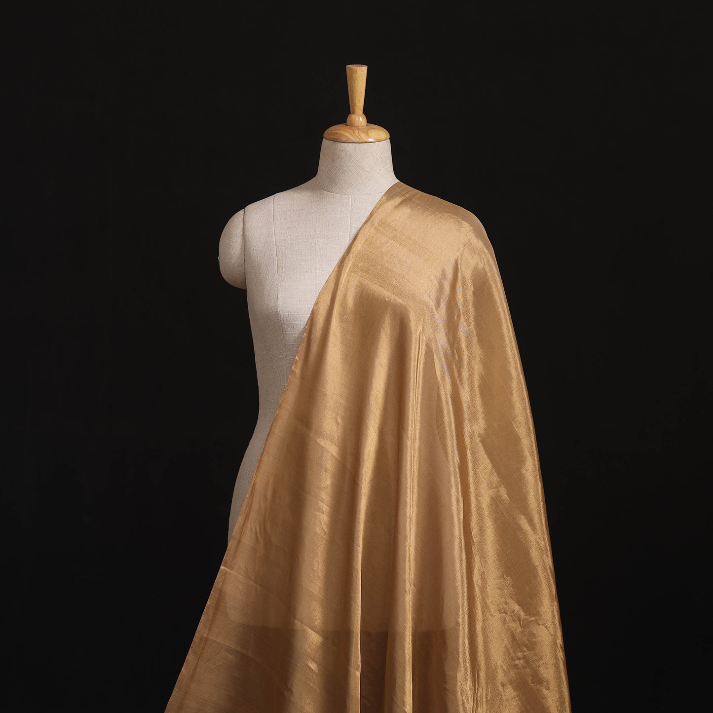 Handloom Full Tissue Gold Zari Double Tone Chanderi Silk Fabric 02