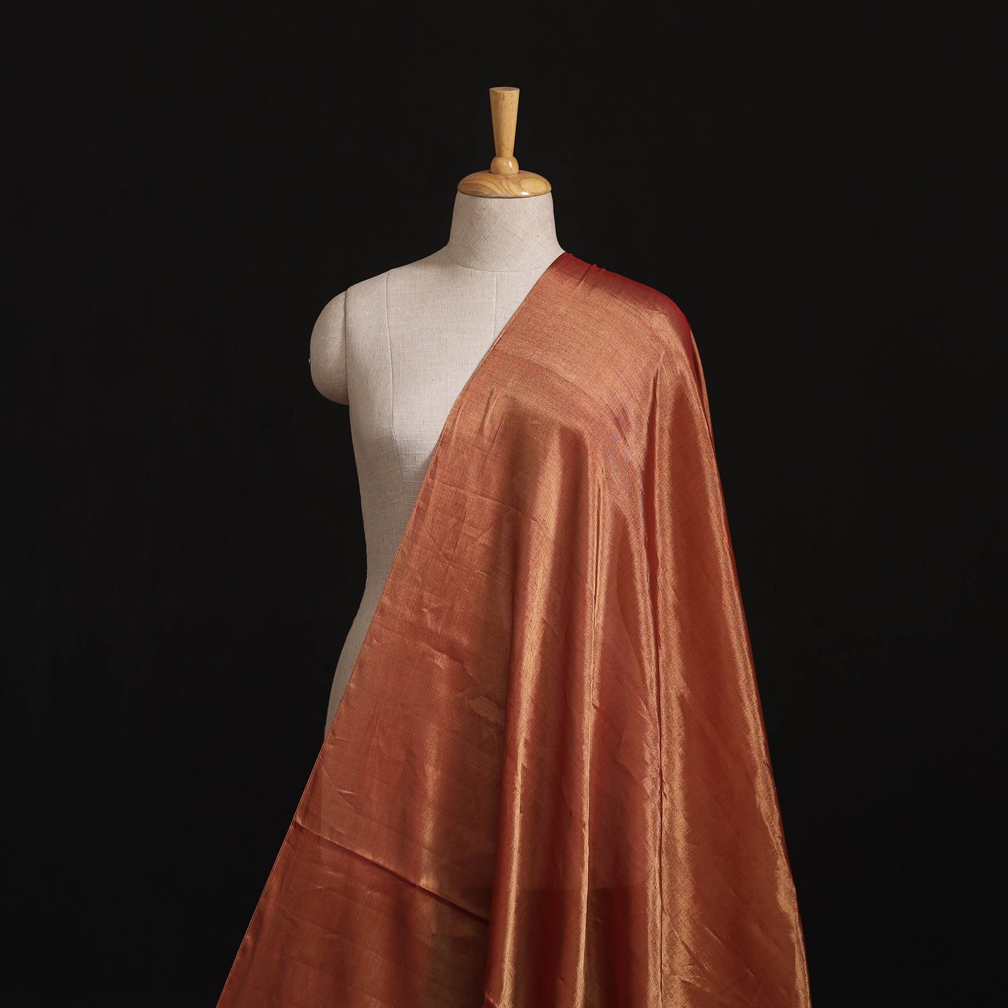 Handloom Full Tissue Gold Zari Double Tone Chanderi Silk Fabric 03