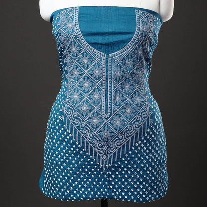 3pc Kutch Bandhani Tie-Dye Satin Cotton Suit Material Set 244