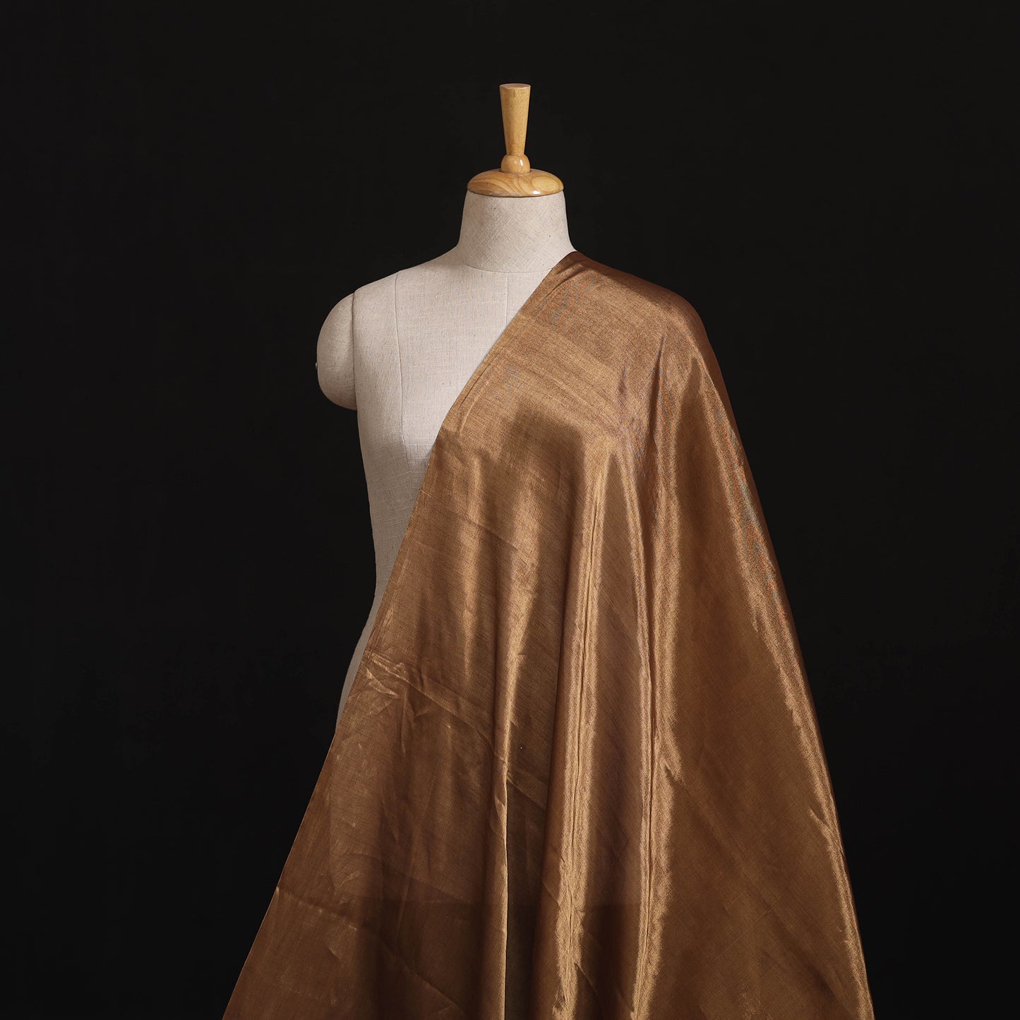 Handloom Full Tissue Gold Zari Double Tone Chanderi Silk Fabric 06