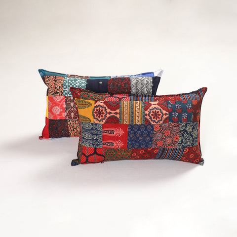 Multicolor - Handcrafted Patchwork Pillow Covers (Set of 2) 54