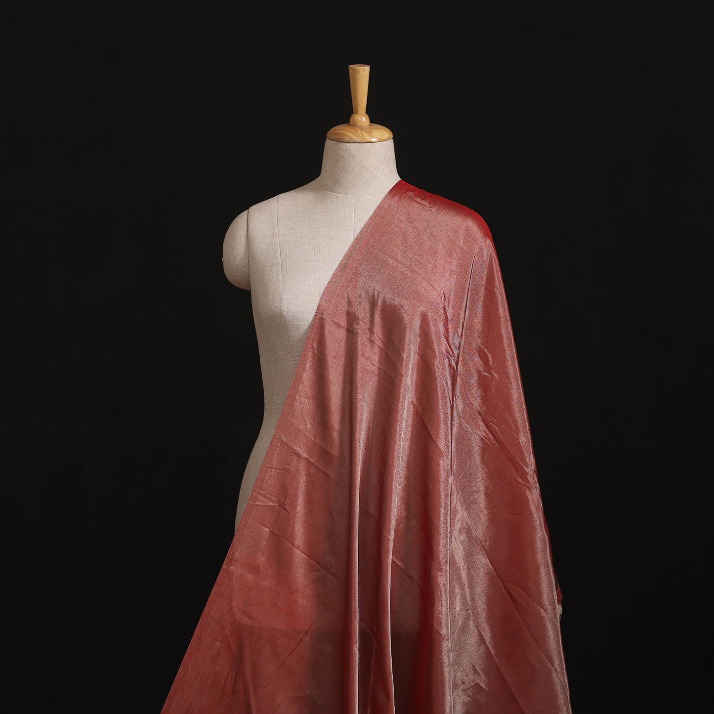 Handloom Full Tissue Silver Zari Chanderi Silk Fabric 17