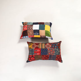 Multicolor - handcrafted patchwork pillow covers (set of 2)