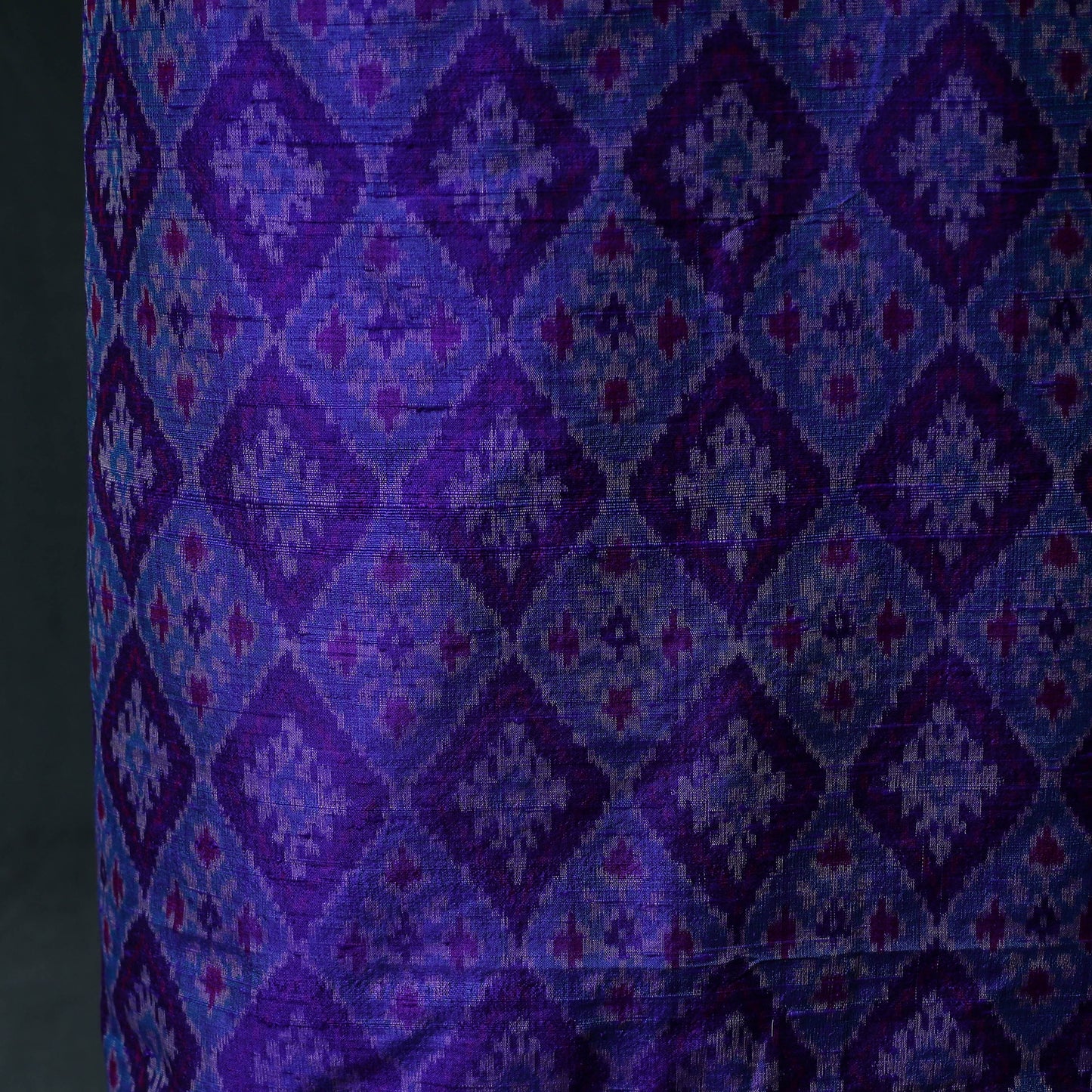Pochampally Ikat Handwoven Pure Silk 2pc Unstitched Dress Material Kurta Set 25