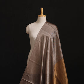Handloom Full Tissue Silver Zari Stripes Chanderi Silk Fabric 22