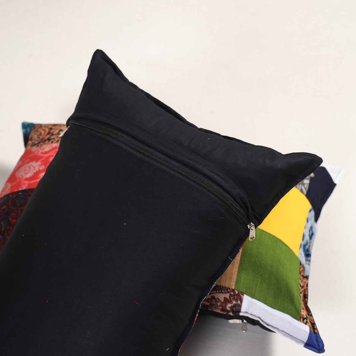 Multicolor - handcrafted patchwork pillow covers (set of 2)