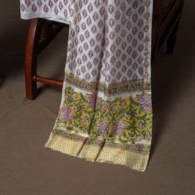 Chanderi Silk Sanganeri Hand Block Print Unstitched Dress Material: Kurta, Bottom with Dupatta 13
